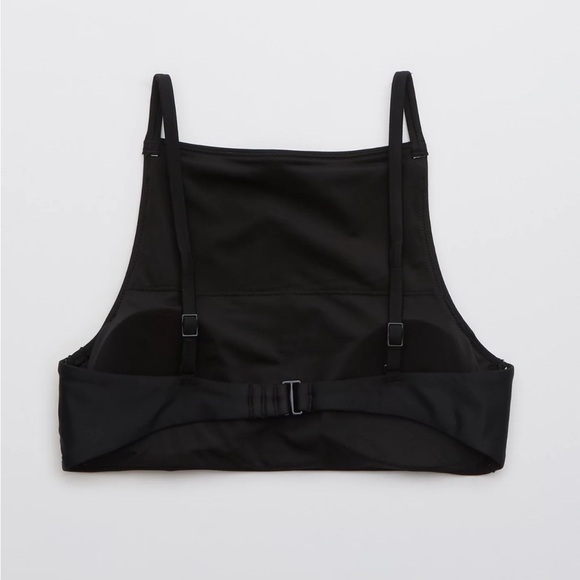 Aerie High Neck Crop Bikini Top Black XS | Padded | Adjustable Back NWT - Picture 5 of 14